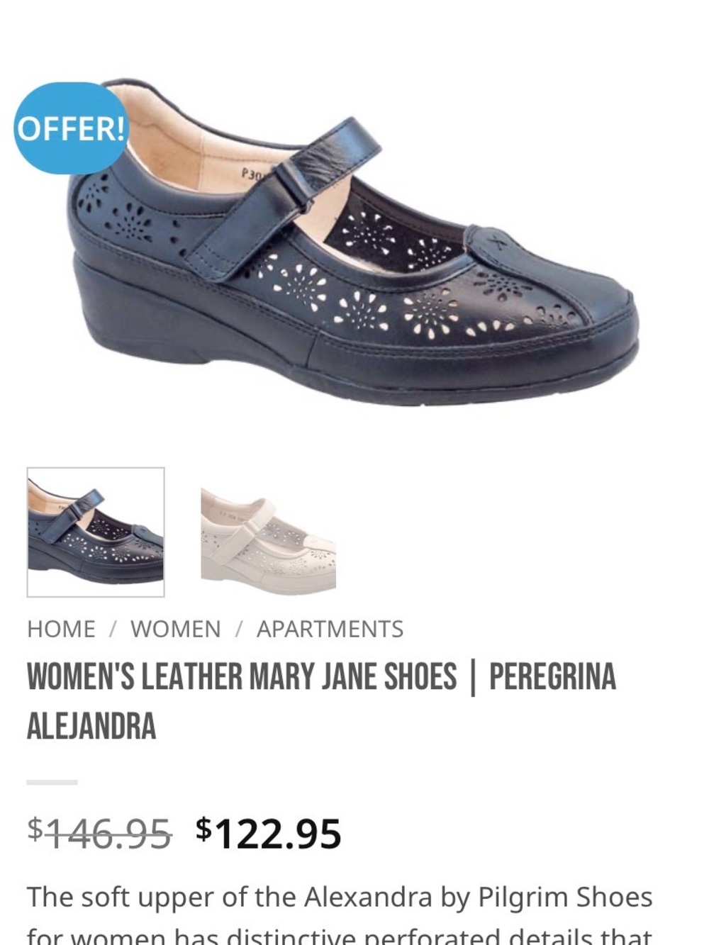 Comfortable Black Women's Flats with Perforated Floral Design